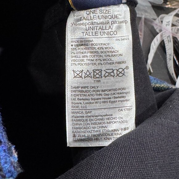 Gap + Pendleton Woolen Mills Orange, Blue and Green Plaid Tote Bag 17"x14"x6" - Picture 4 of 6